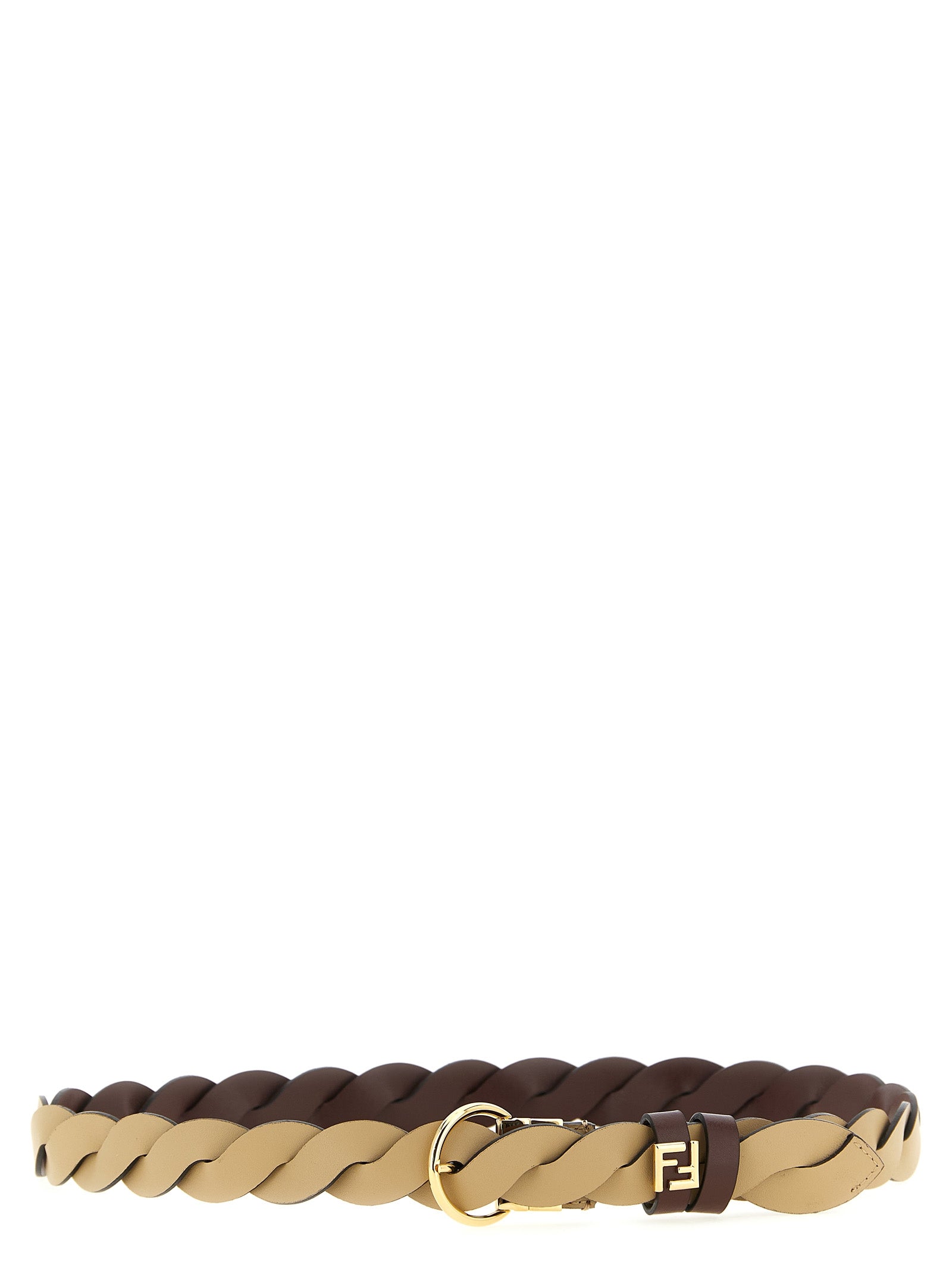 Fendi Multicolor Reversible Braided Leather Belt