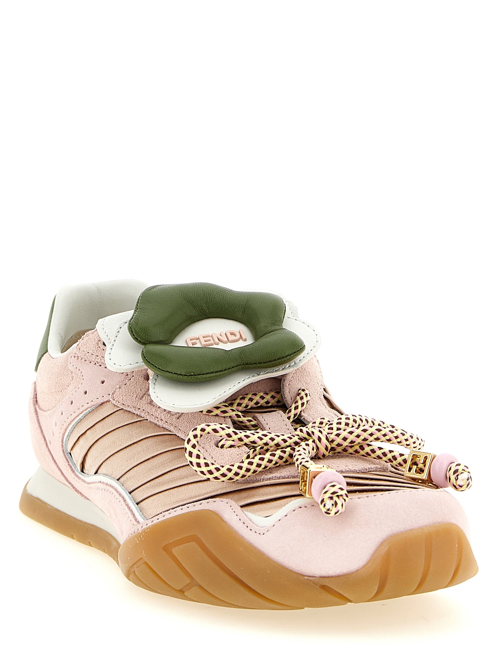 Fendi Pink Wave Pulse Sneakers Calf Leather