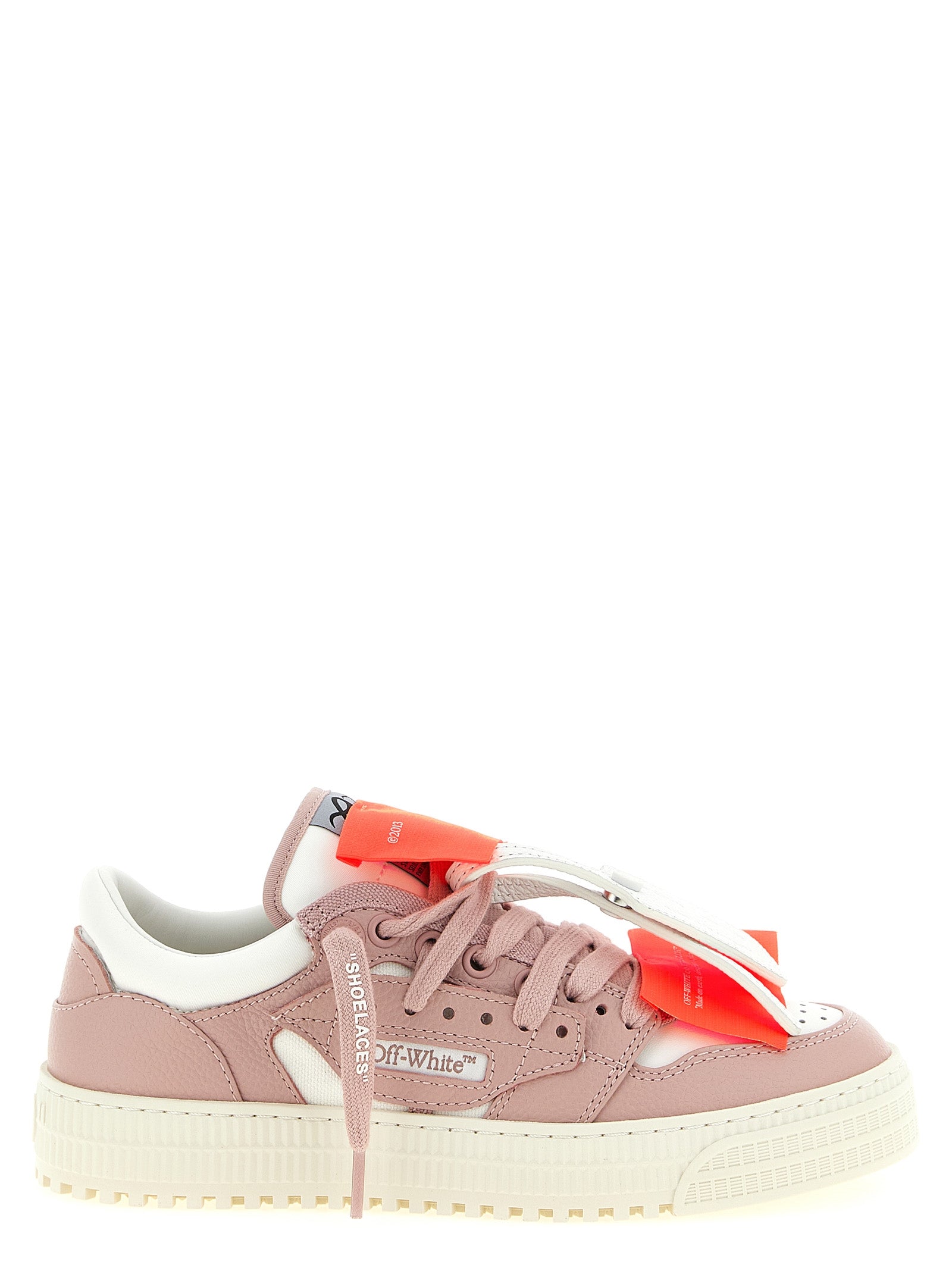 Off-White Pink 3.0 Off Court Leather Low Top Sneakers