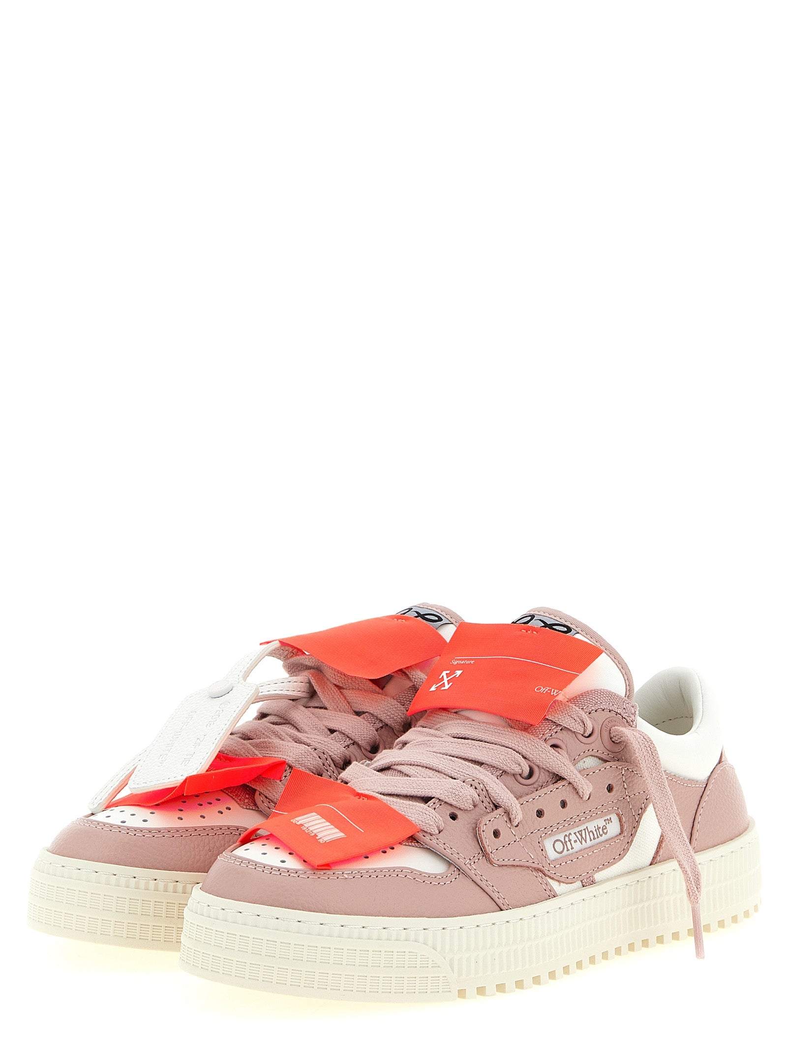 Off-White Pink 3.0 Off Court Leather Low Top Sneakers