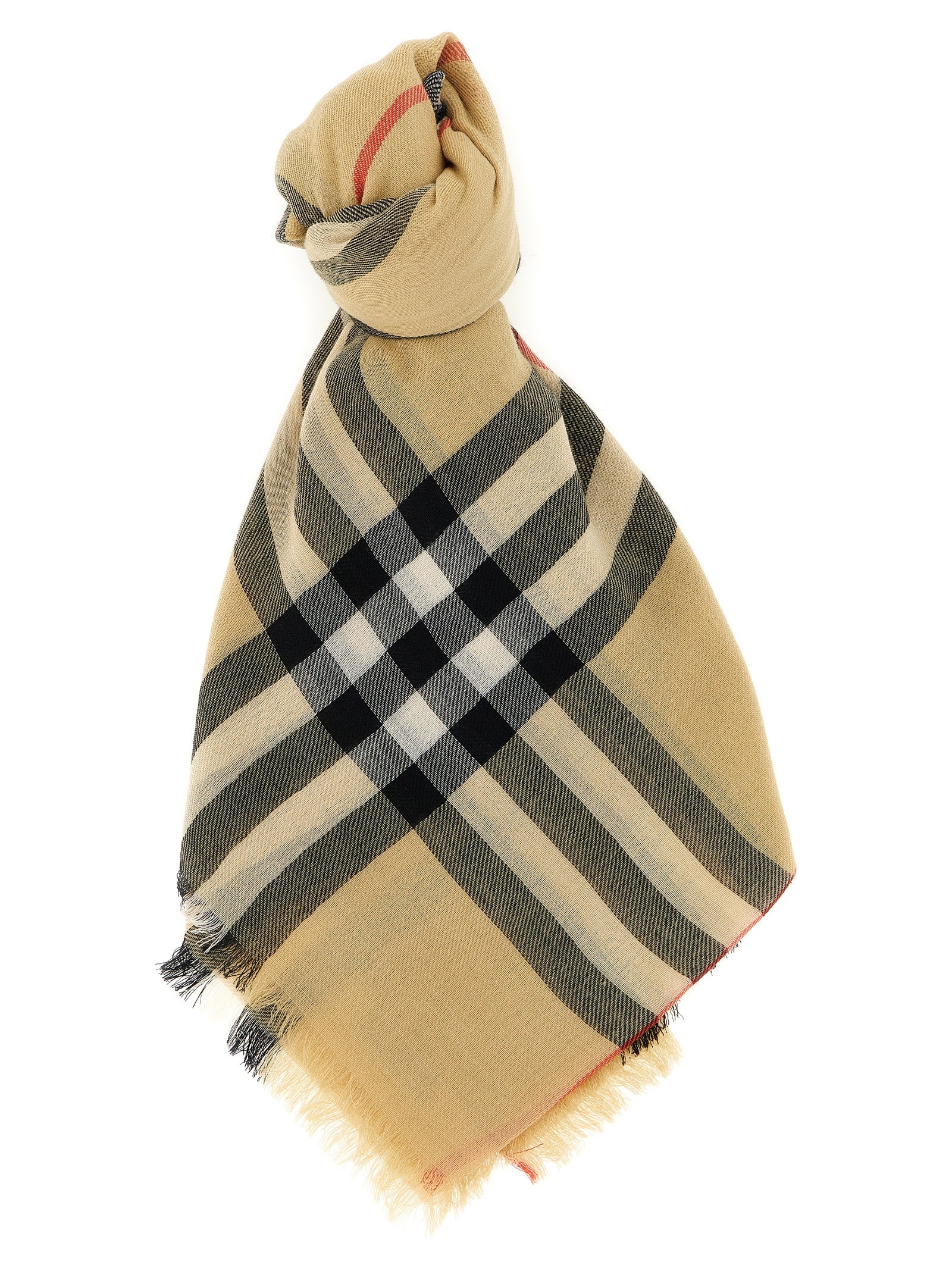 Burberry Schal aus beigefarbener Wolle