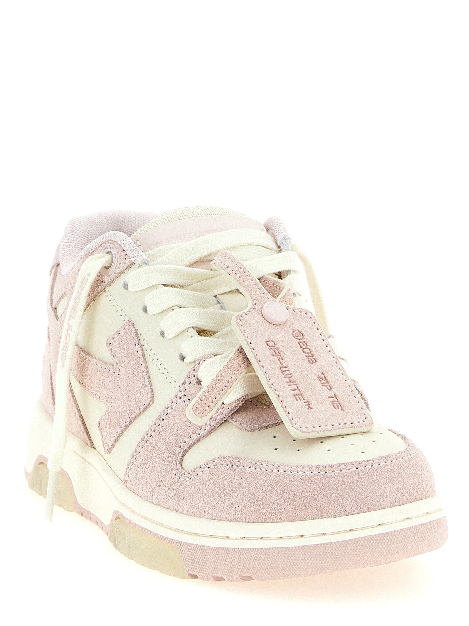 Off-White Pink Leather Low Top Sneakers