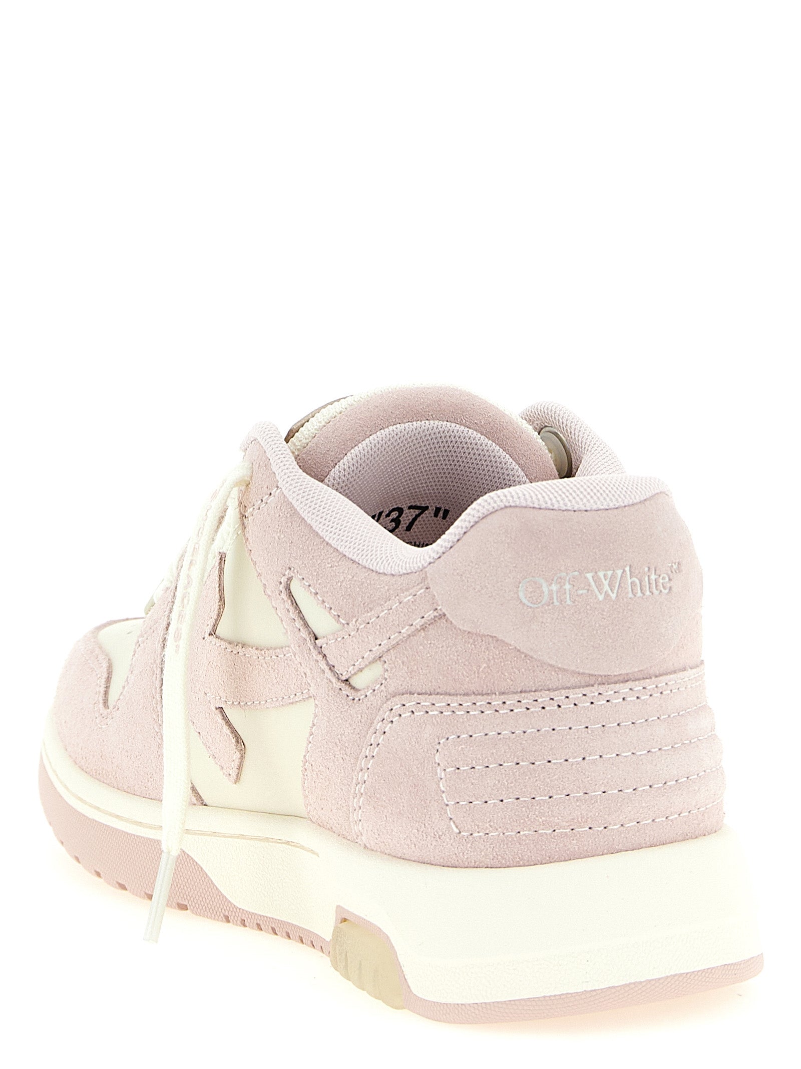 Off-White Pink Leather Low Top Sneakers