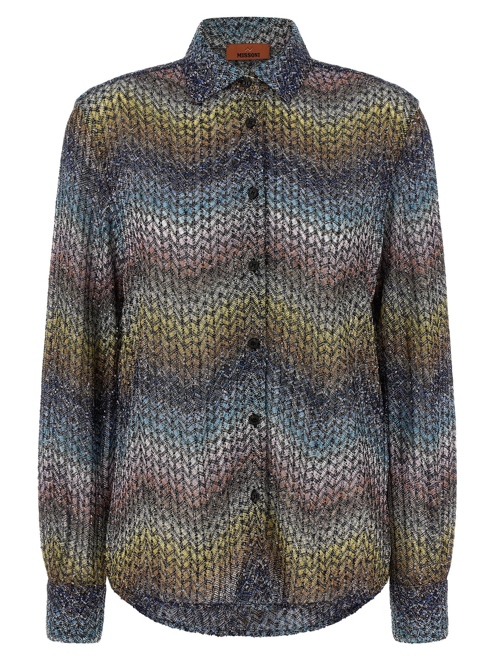 Missoni Multicolor Viscose Lamé Blouse