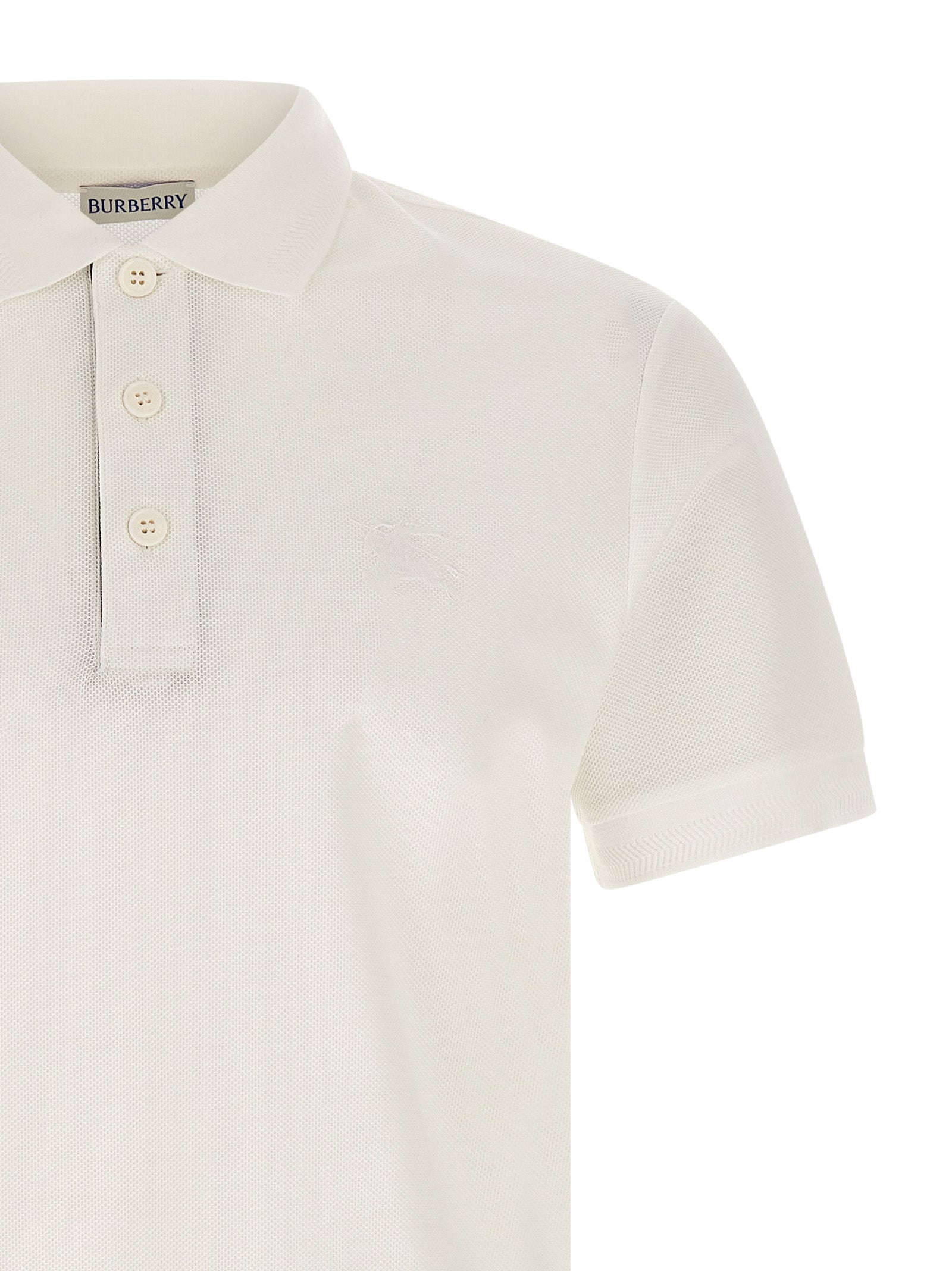 Burberry White Eddie Cotton Piqué Polo Shirt