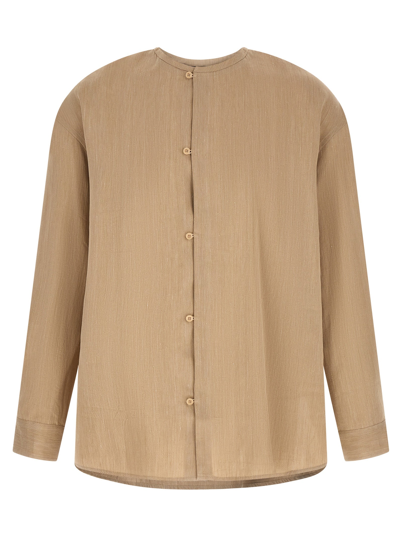 Jacquemus Beige La Chemise Pastro Linen Viscose Nylon Blouse