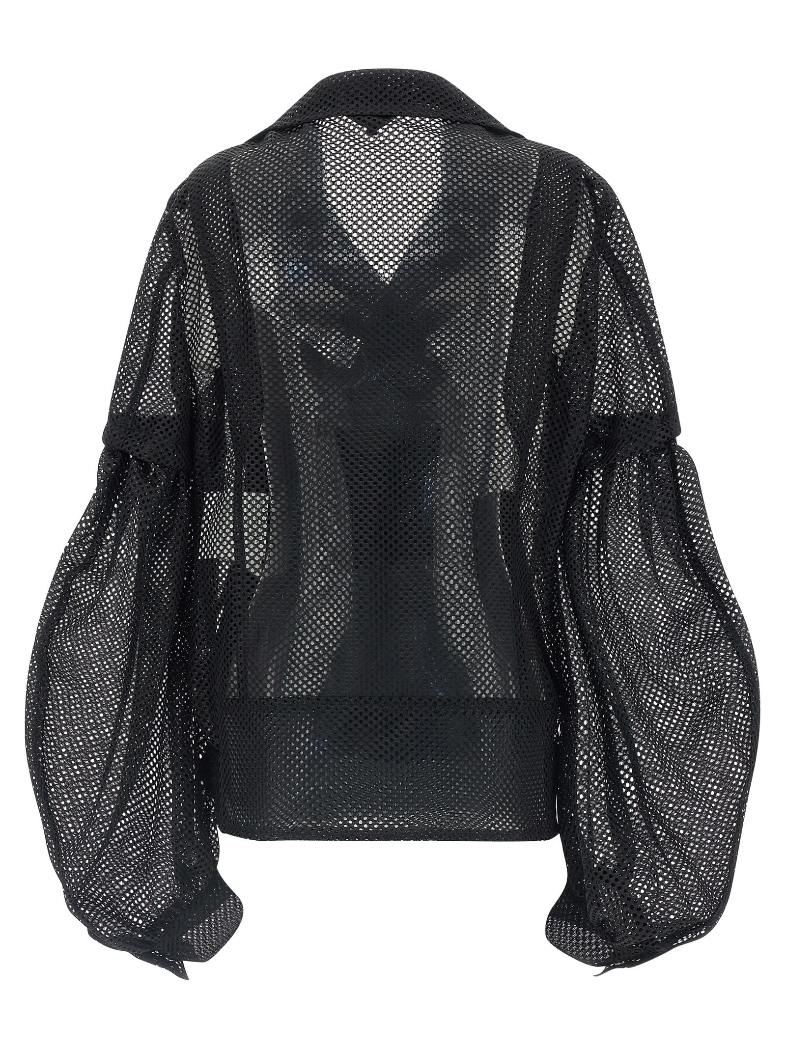 Black Polyester Biker Jacket
