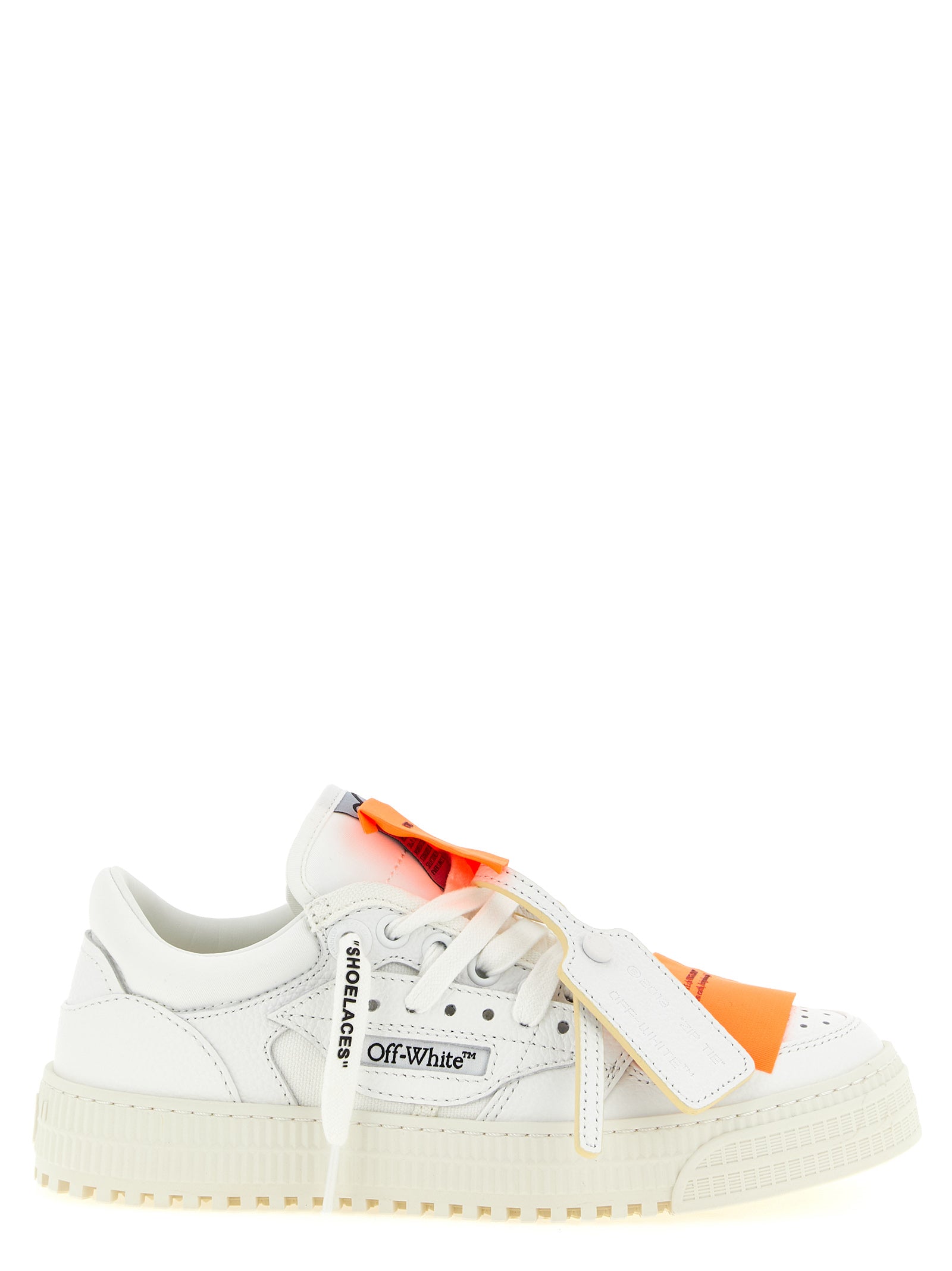 Off-White White Off Court Athletic Sneakers Calf Leather
