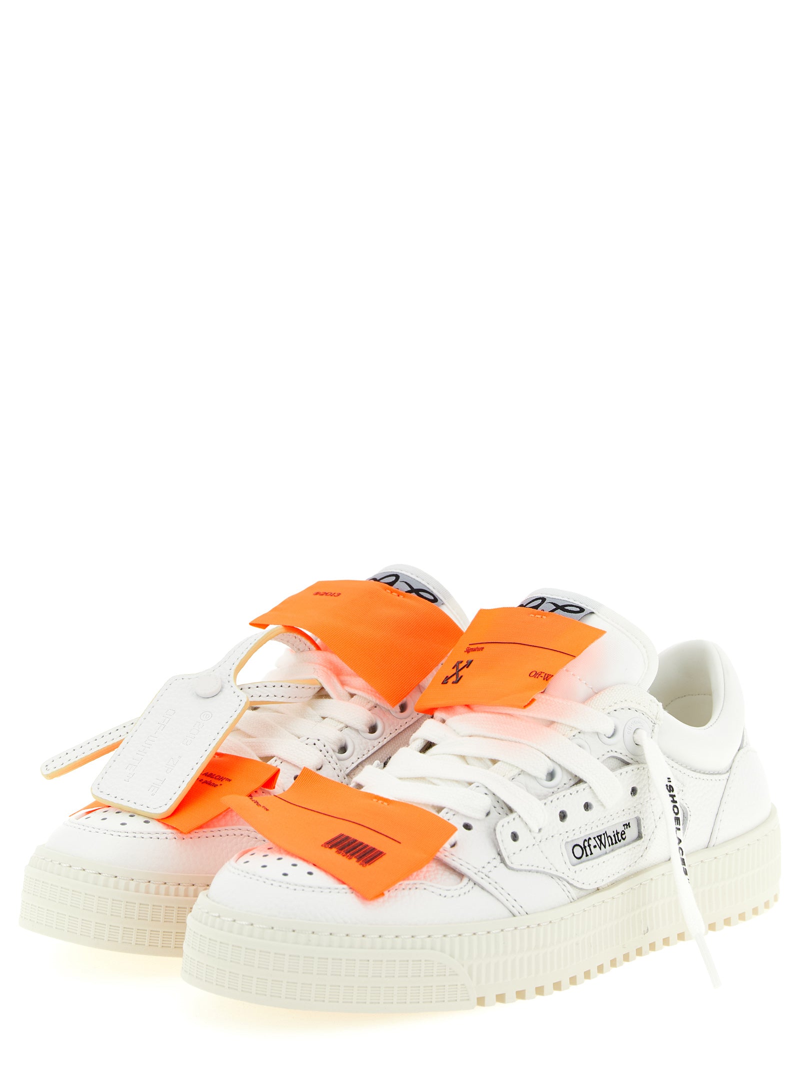 Off-White White Off Court Athletic Sneakers Calf Leather