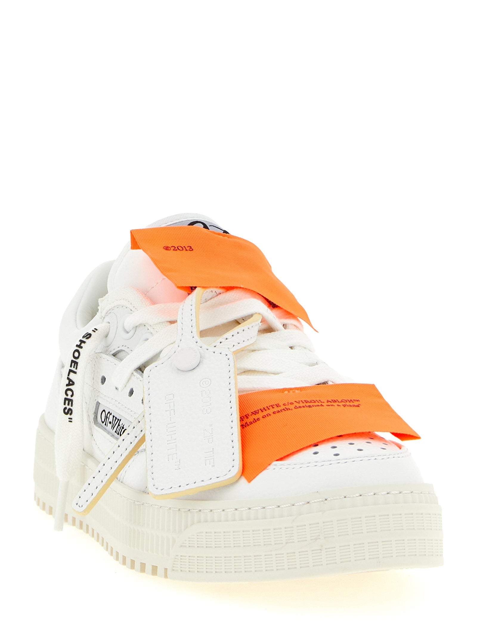 Off-White White Off Court Athletic Sneakers Calf Leather