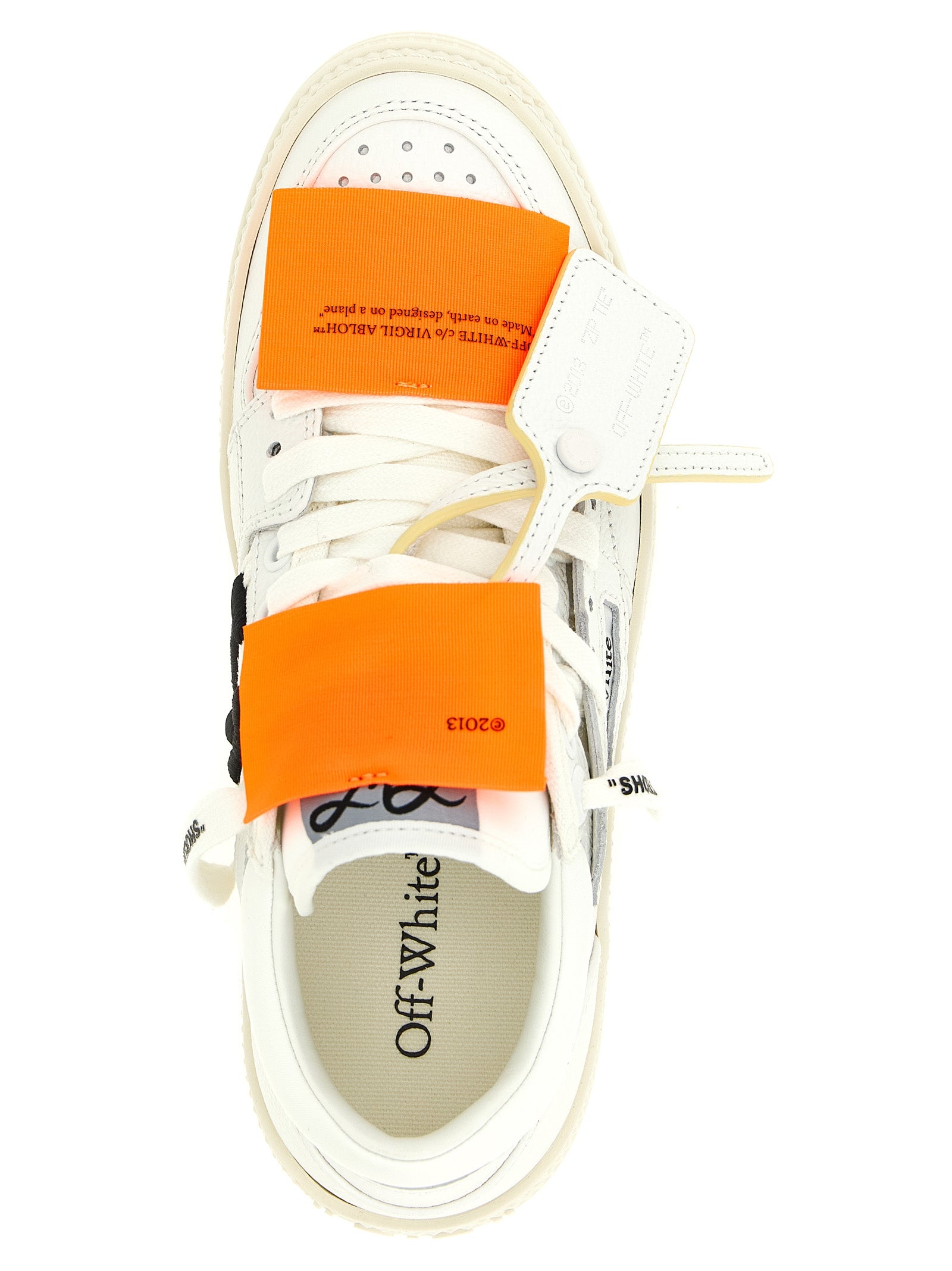 Off-White White Off Court Athletic Sneakers Calf Leather