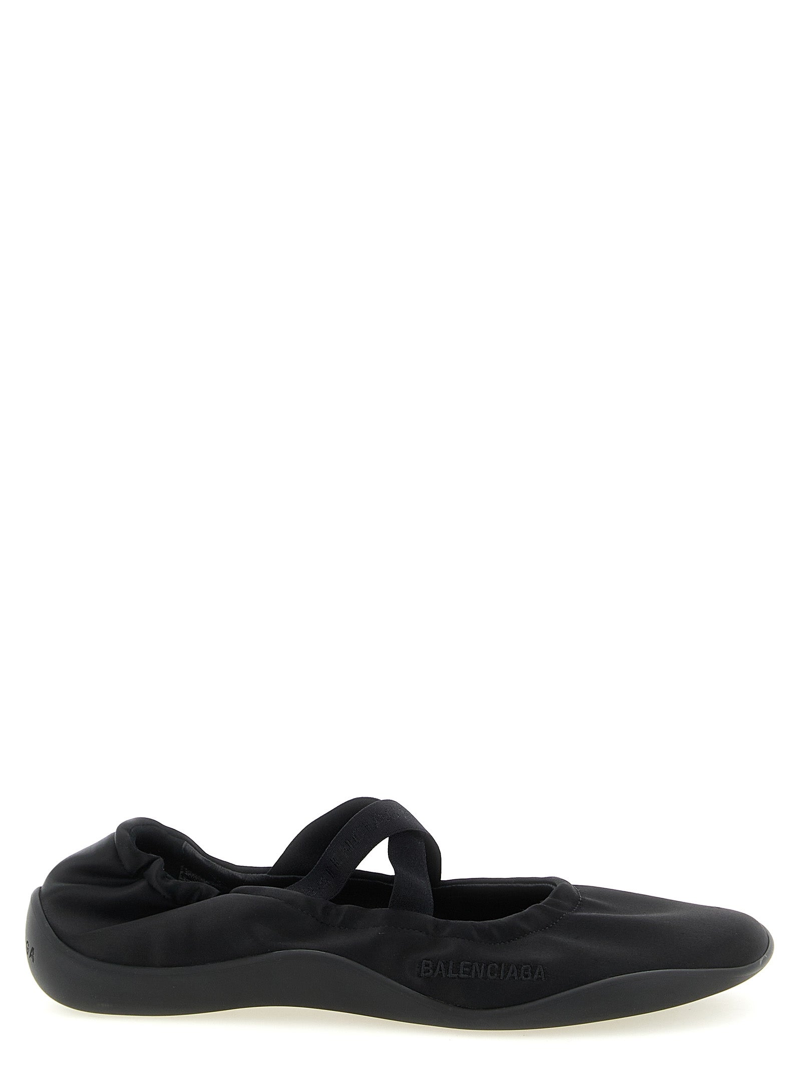 Balenciaga Black Shibuya Satin Ballet Flats Polyester