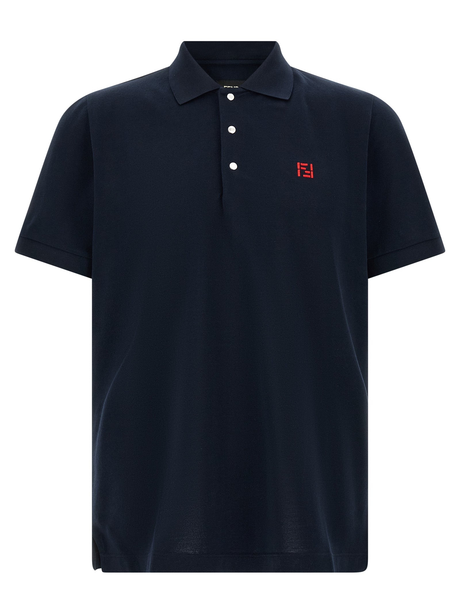 Fendi Polohemd aus blauer Baumwolle