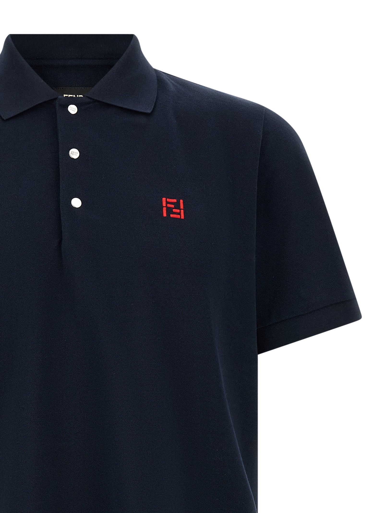 Fendi Polohemd aus blauer Baumwolle