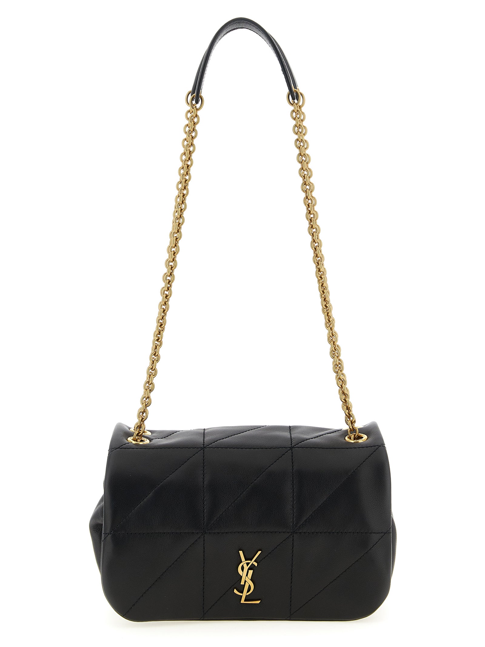 Saint Laurent Schultertasche aus schwarzem Lammleder