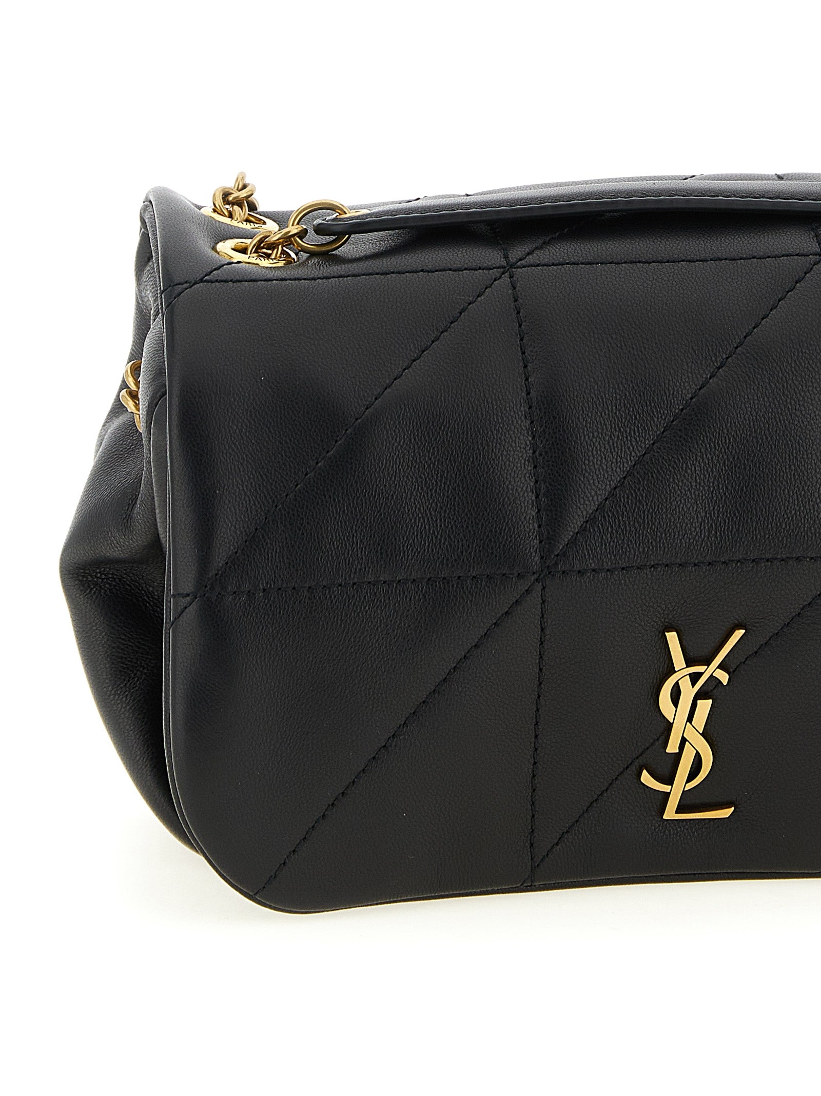 Saint Laurent Schultertasche aus schwarzem Lammleder