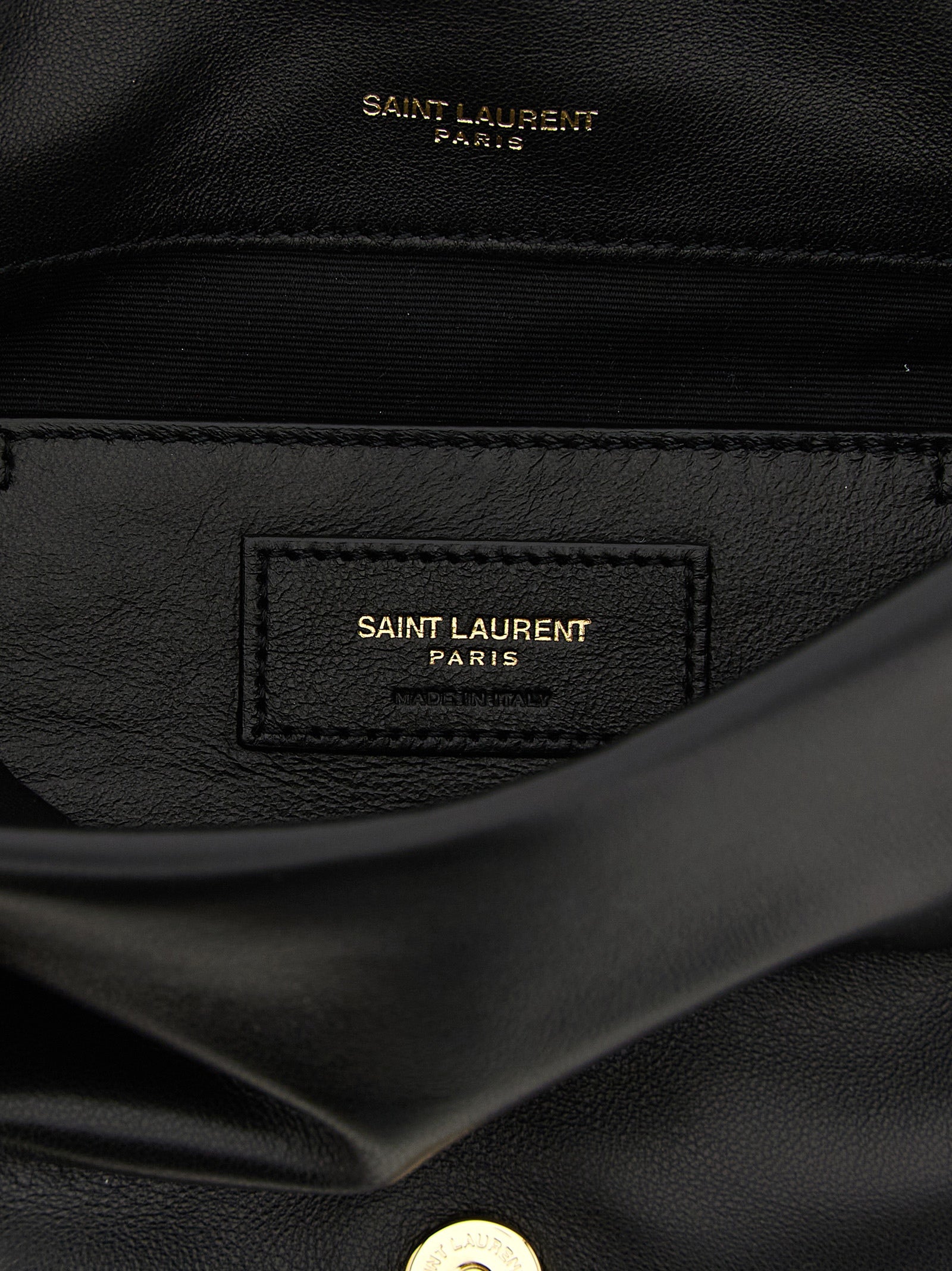 Saint Laurent Schultertasche aus schwarzem Lammleder