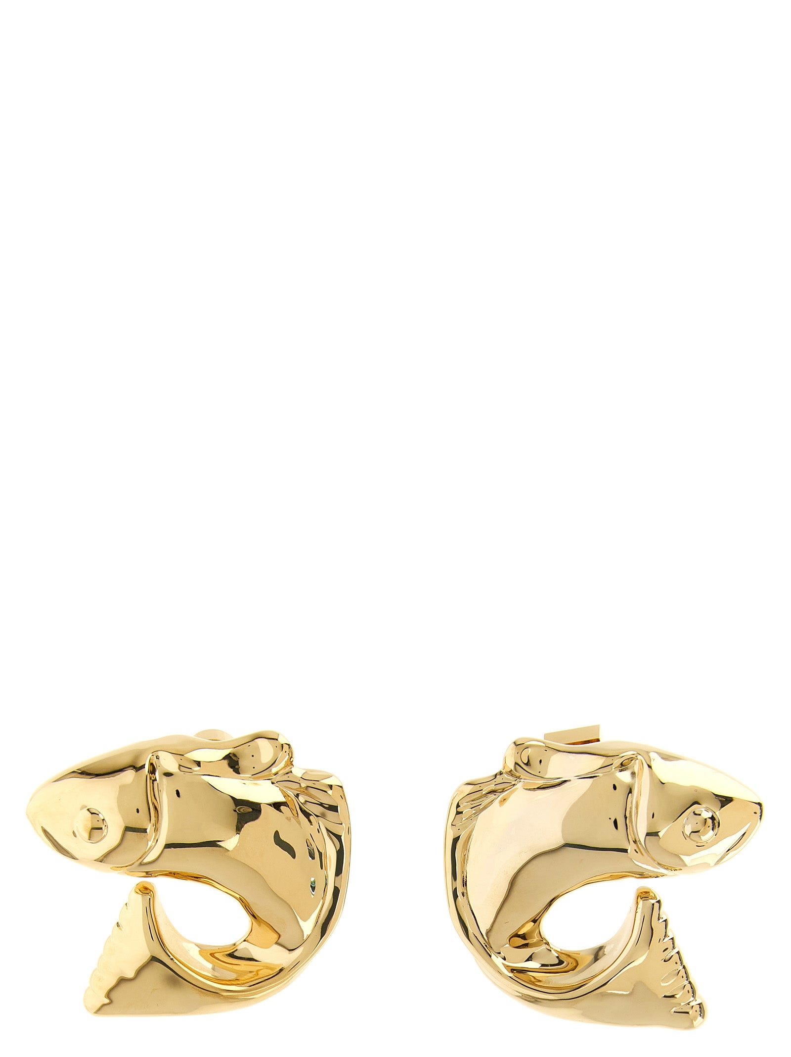 Jacquemus Gold Les Boucles Poisson Earrings Copper Brass