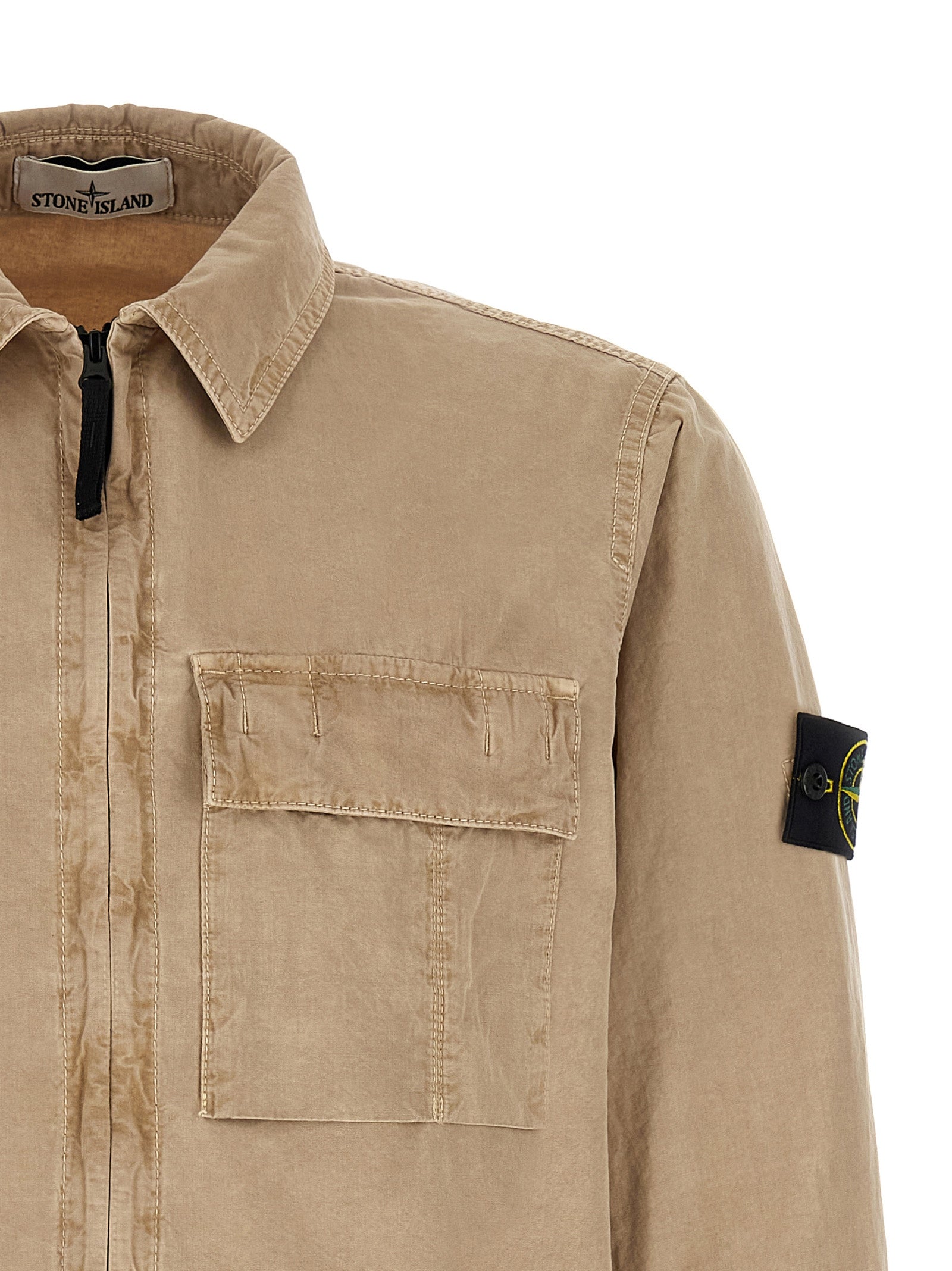 Stone Island Beige Cotton Overshirt