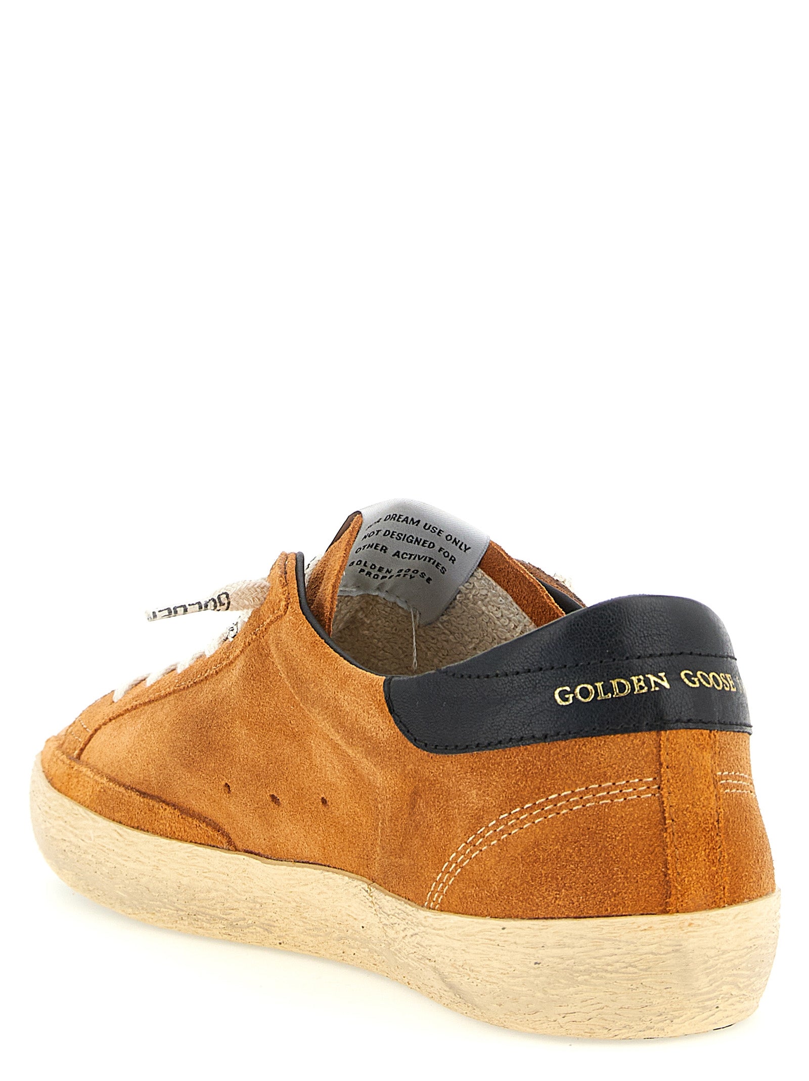 Golden Goose Orange Super-Star Low Top Leather Sneakers