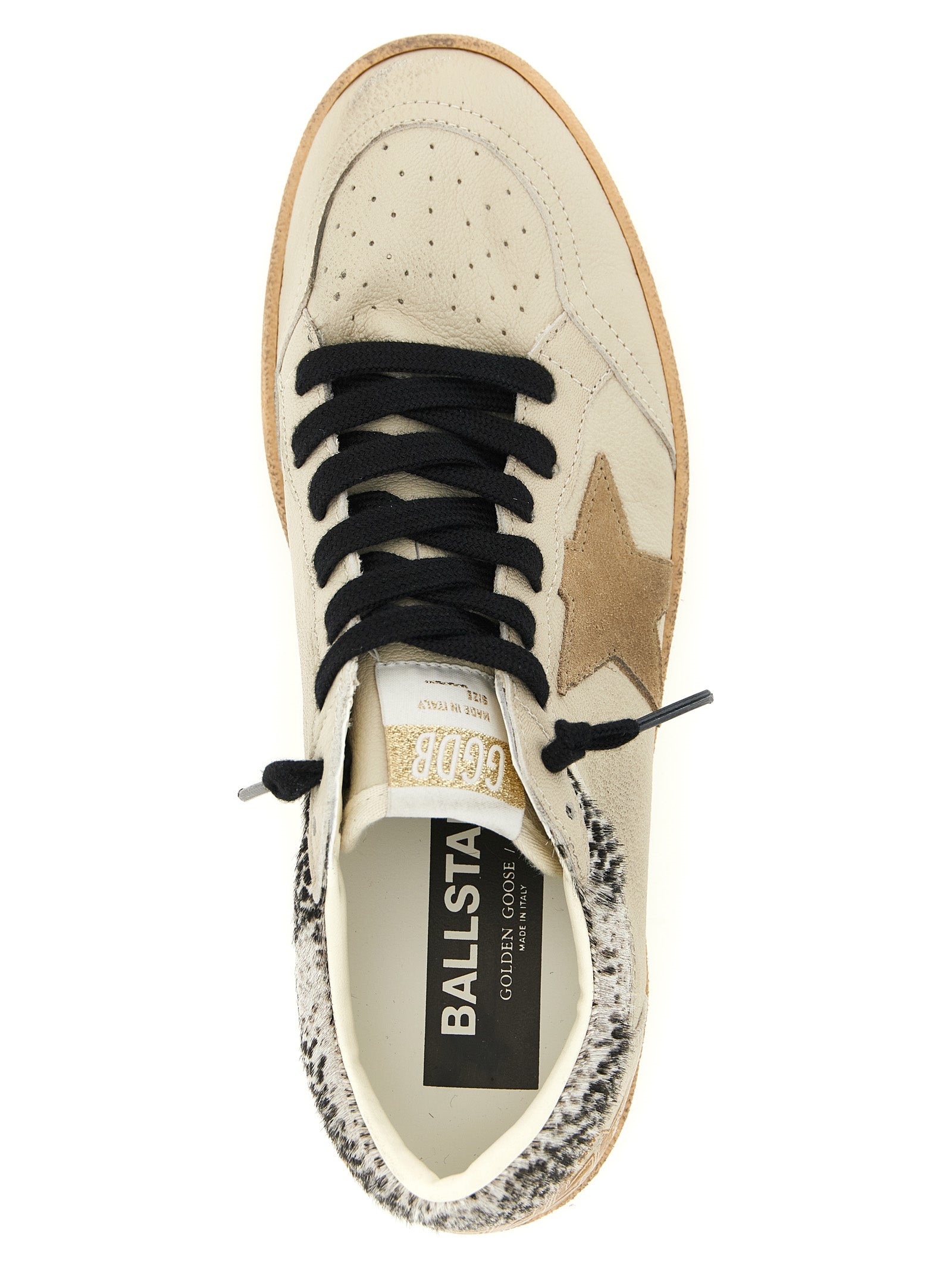 Golden Goose Beige Ball Star Low Top Leather Sneakers
