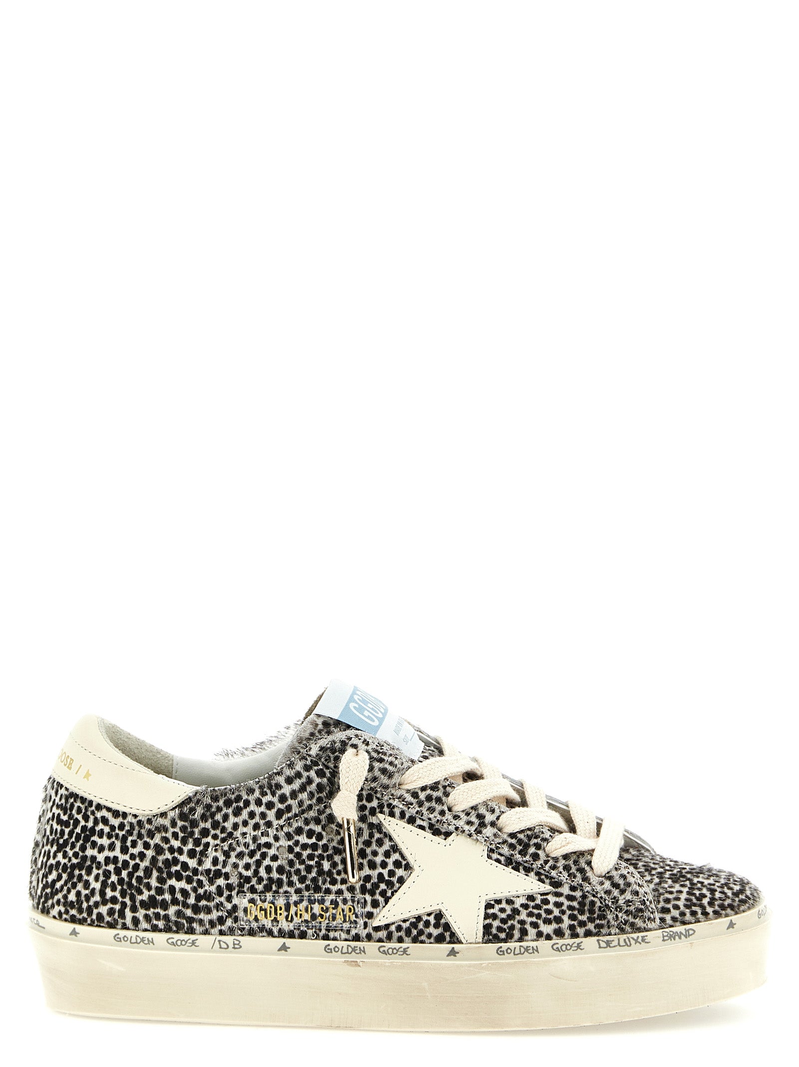 Golden Goose White Black Hi Star Leather Sneakers