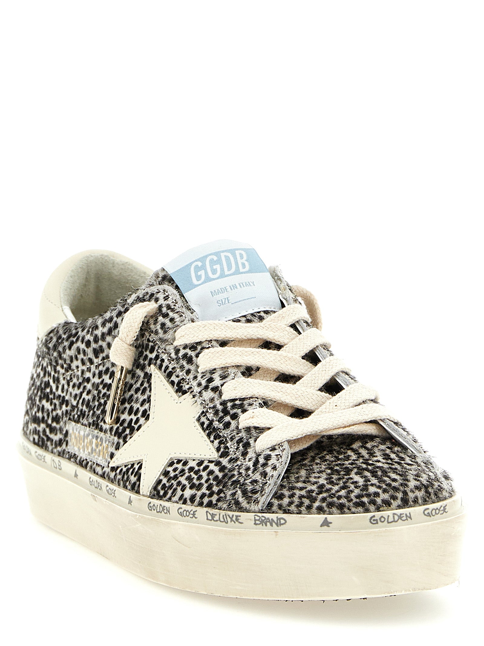 Golden Goose White Black Hi Star Leather Sneakers