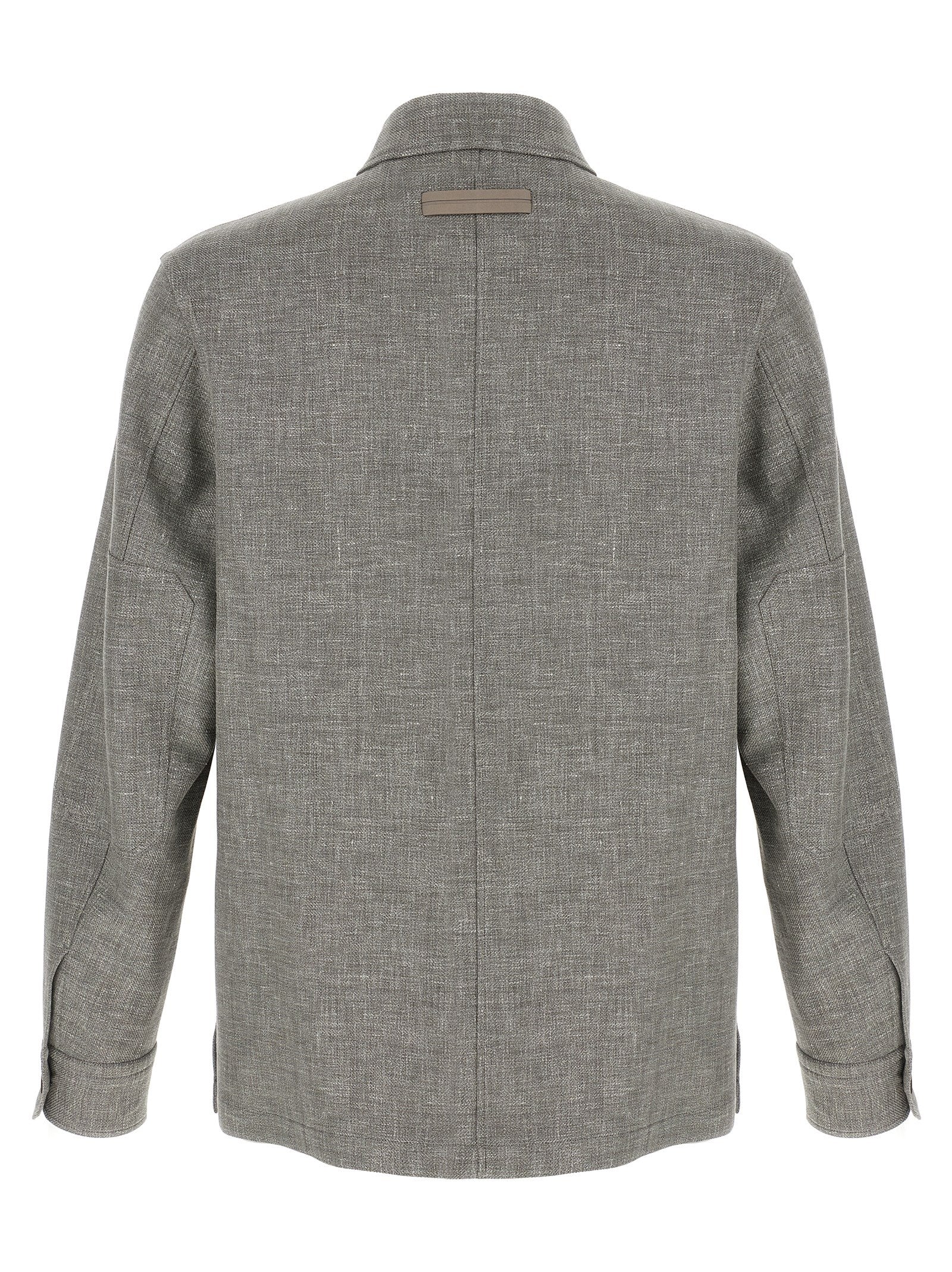 Zegna Beige Linen Wool Silk Overshirt