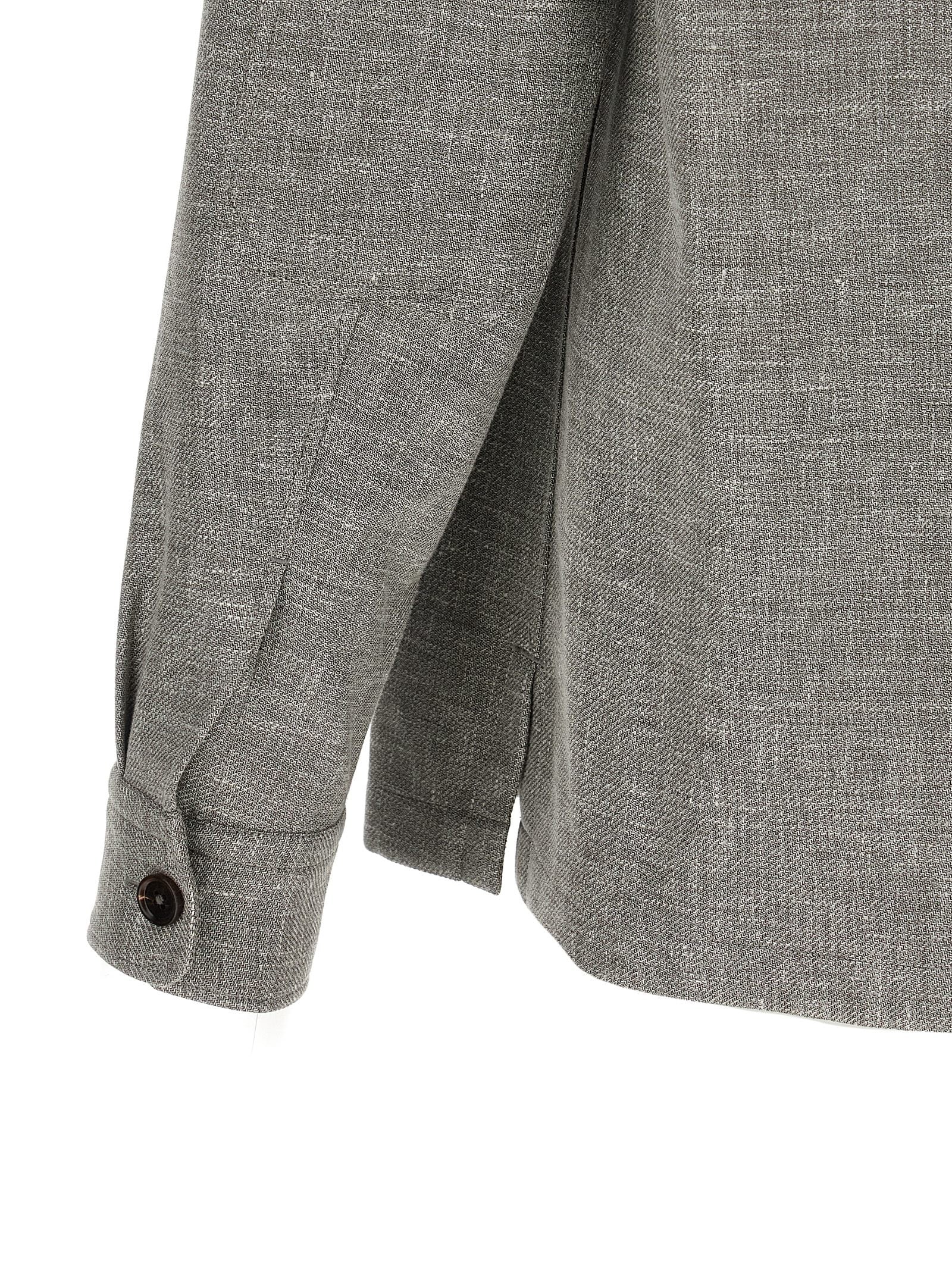 Zegna Beige Linen Wool Silk Overshirt
