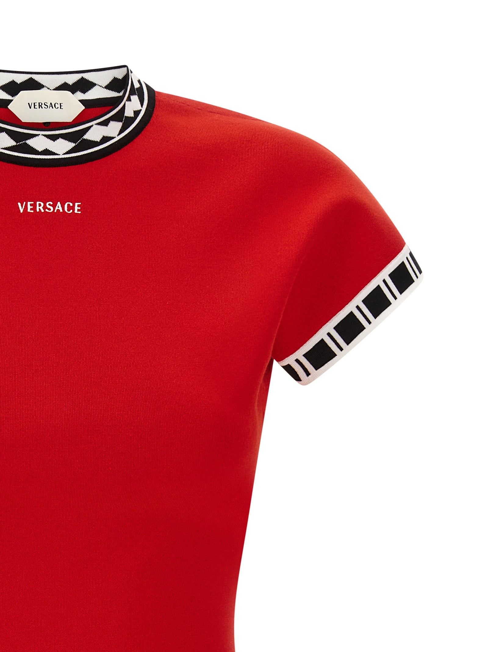 Versace Red Cotton Mini Dress