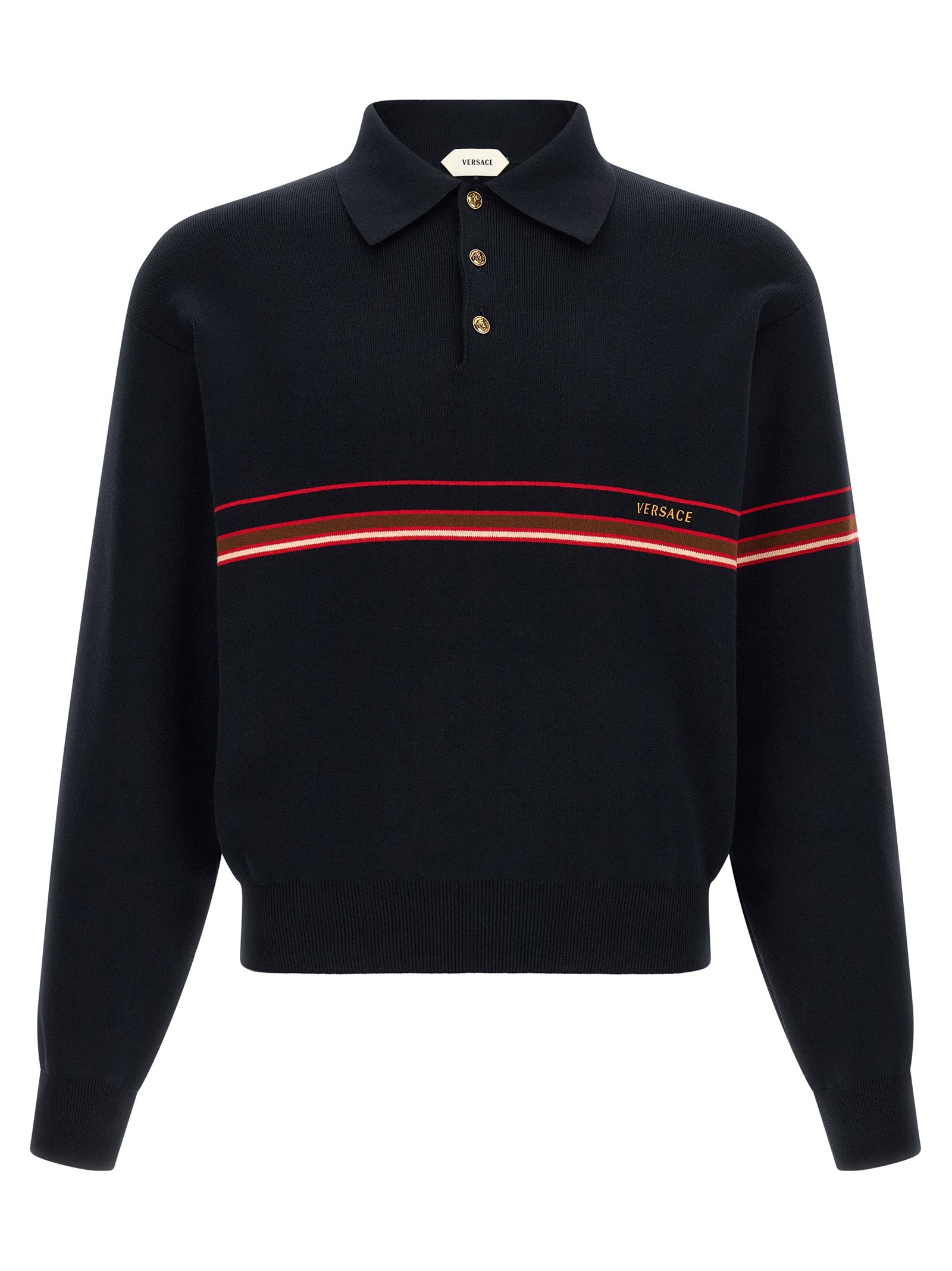 Polo en coton bleu Versace