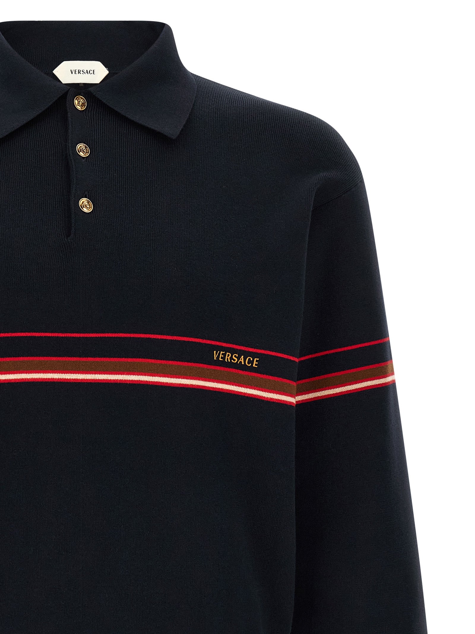 Polo en coton bleu Versace