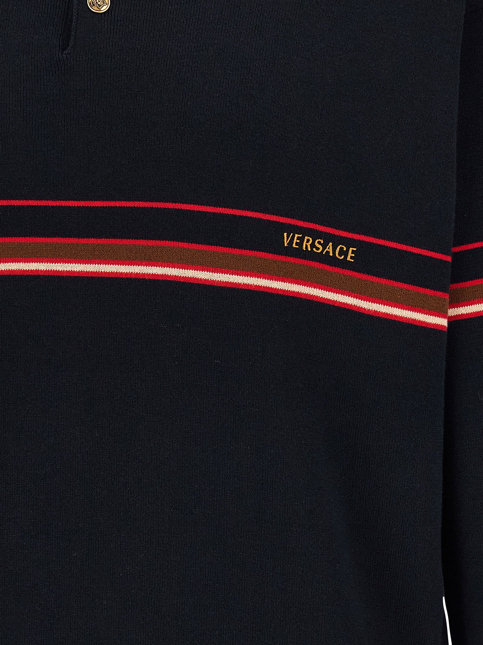 Polo en coton bleu Versace