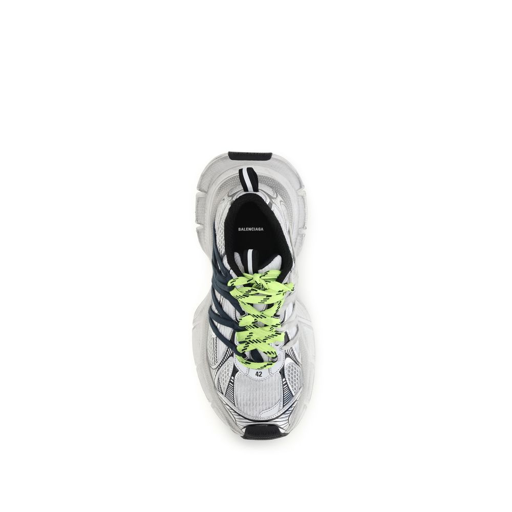 Gray Synthetic Athletic Sneakers with Worn-Effect Finish