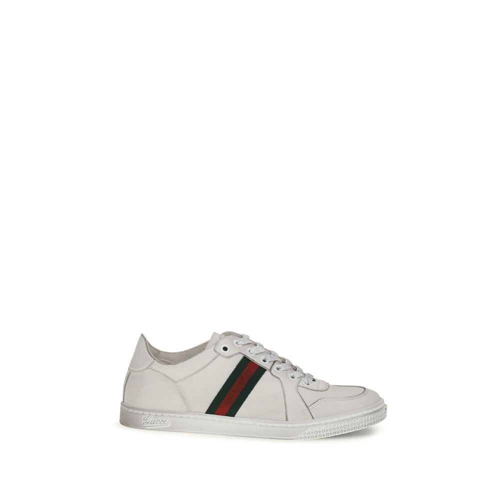 Baskets sportives Gucci en cuir de veau blanc Bos Taurus
