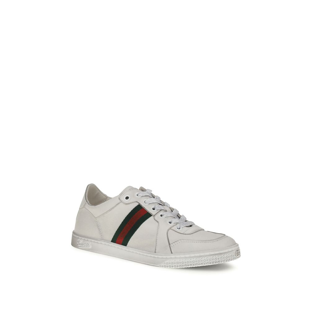 Baskets sportives Gucci en cuir de veau blanc Bos Taurus