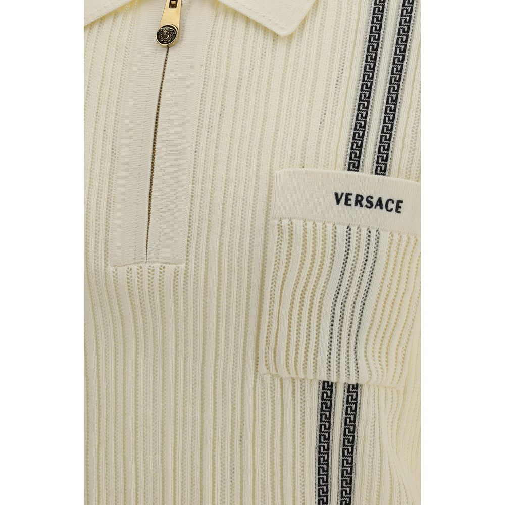 Versace Beige Cotton Polo Shirt