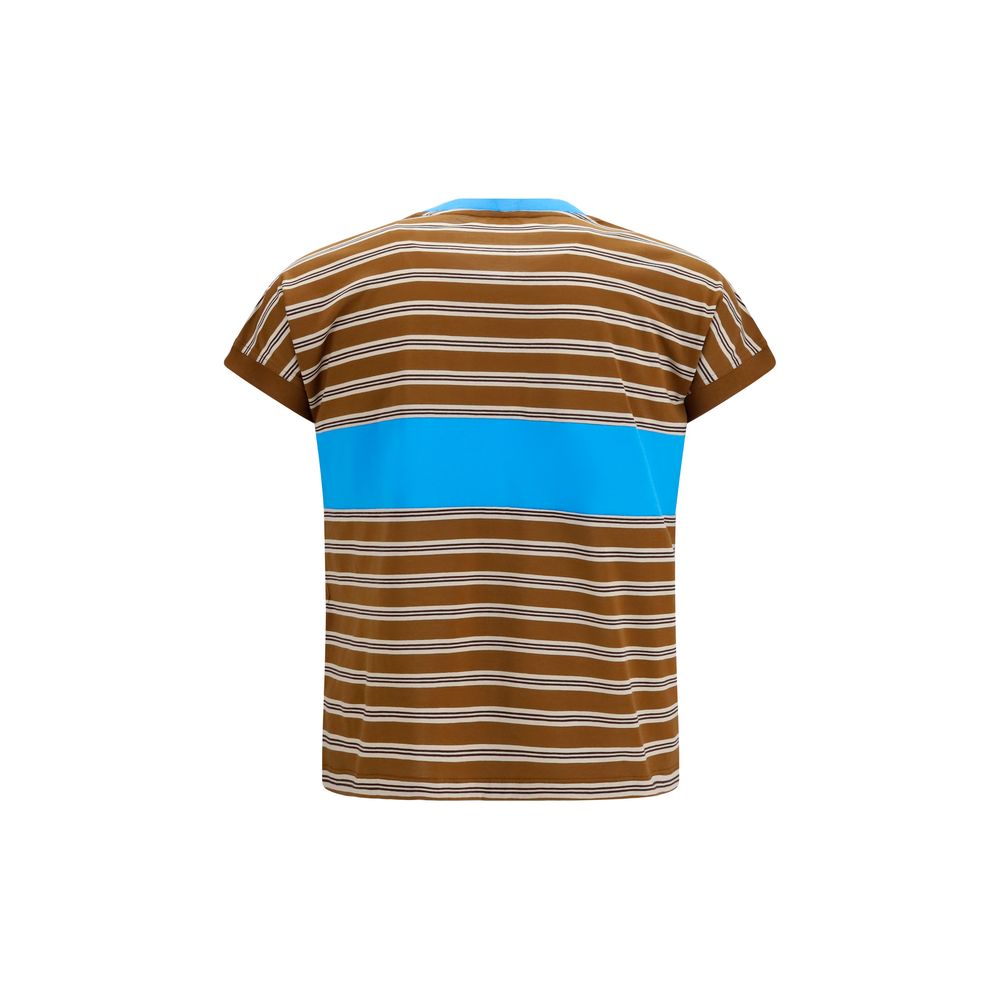 Versace Brown Striped Cotton T-Shirt