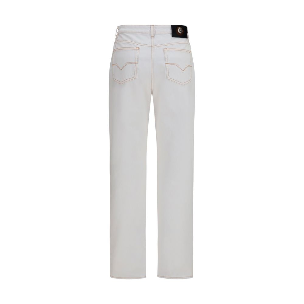 Versace White High-Waisted Cotton Denim Jeans