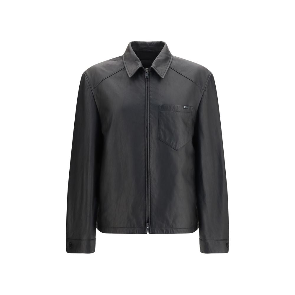 Prada schwarze Lammlederjacke Ovis Aries Aries