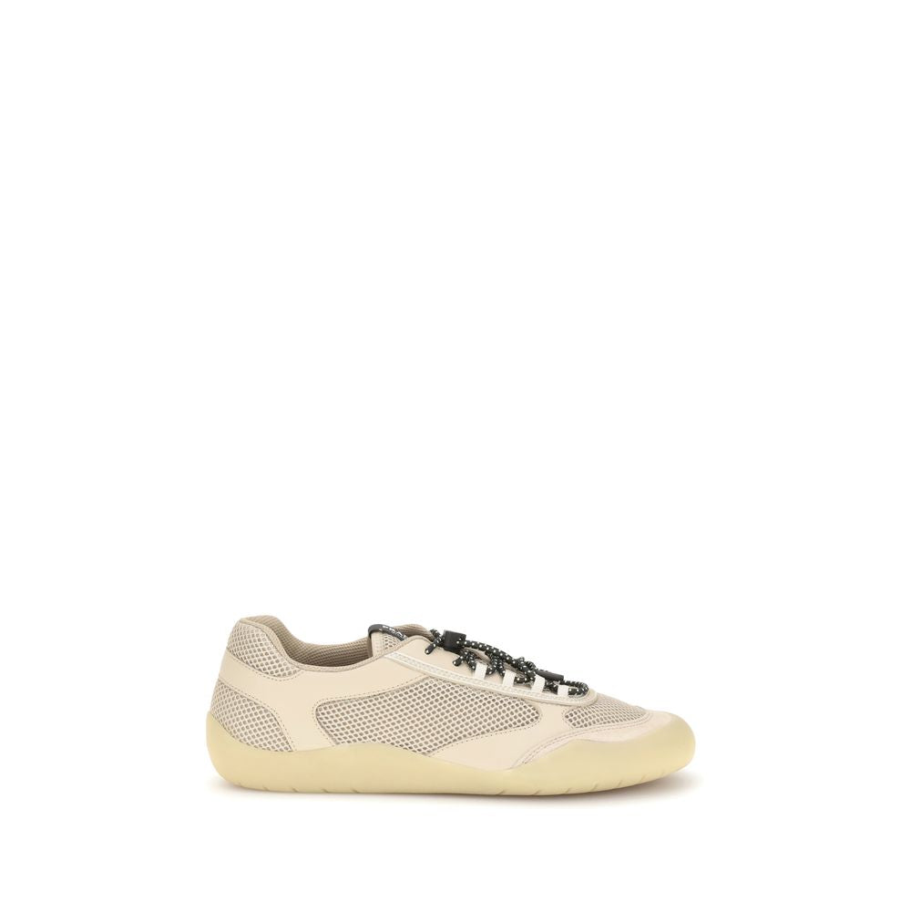 Prada Beige Speedrock Calf Leather Polyester Sneakers