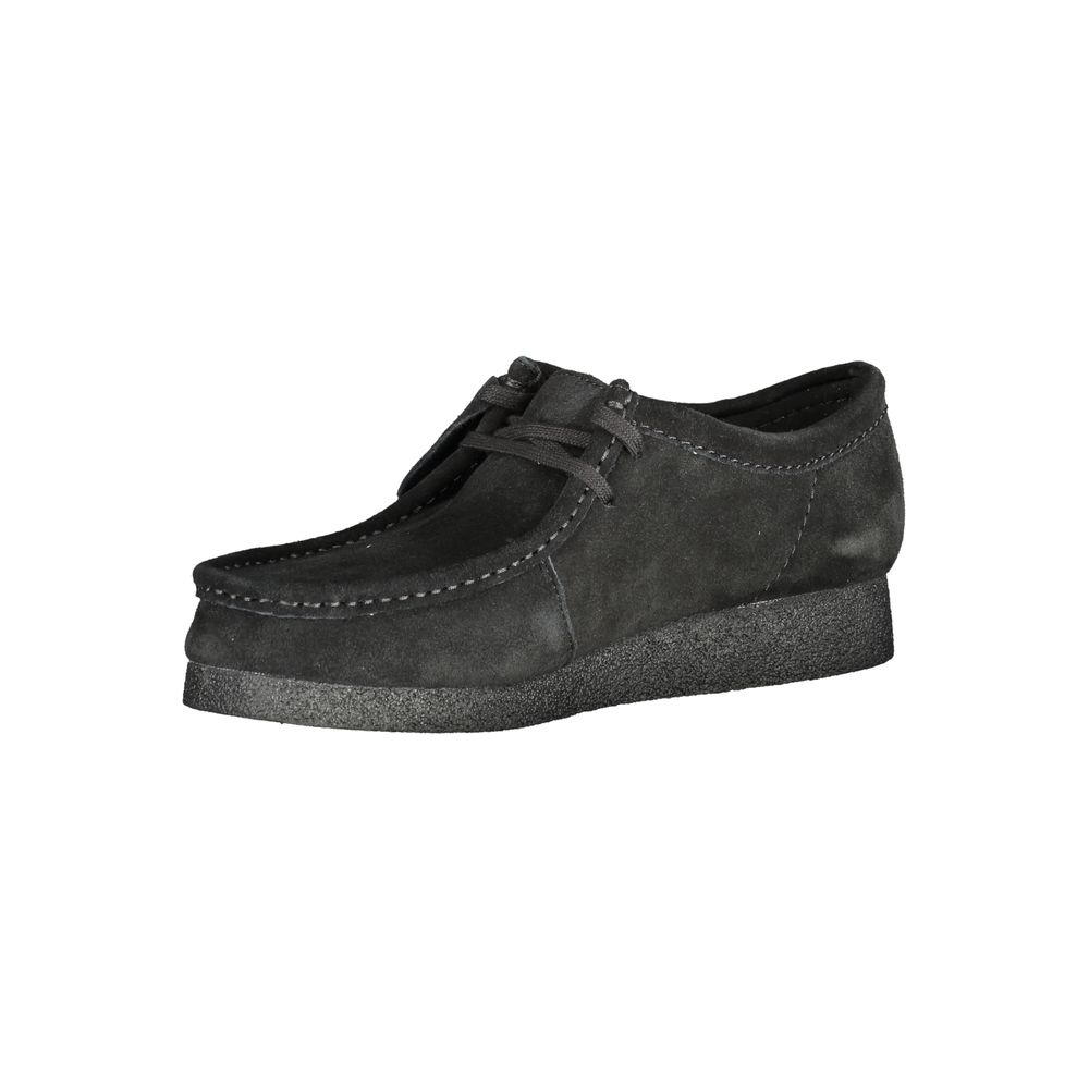 Black Leather Sneaker with Suede Finish