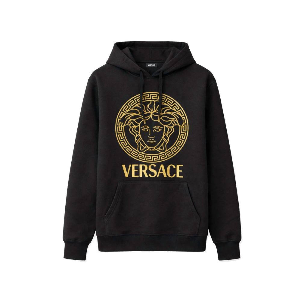 Aulæ Black Cotton Hoodie Men