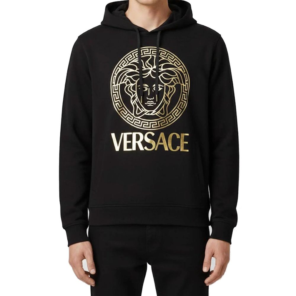 Aulæ Black Cotton Hoodie Men