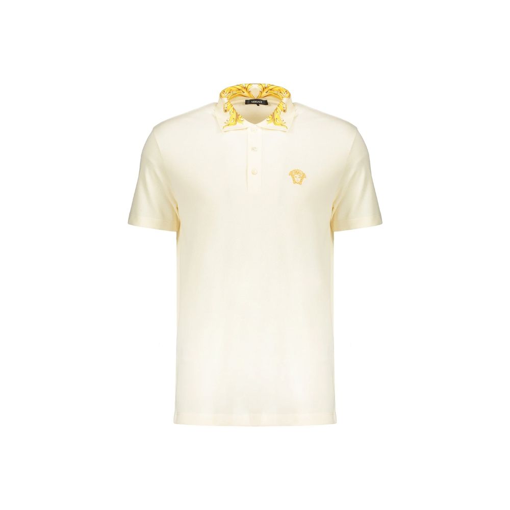 Polo bicolore en coton Versace