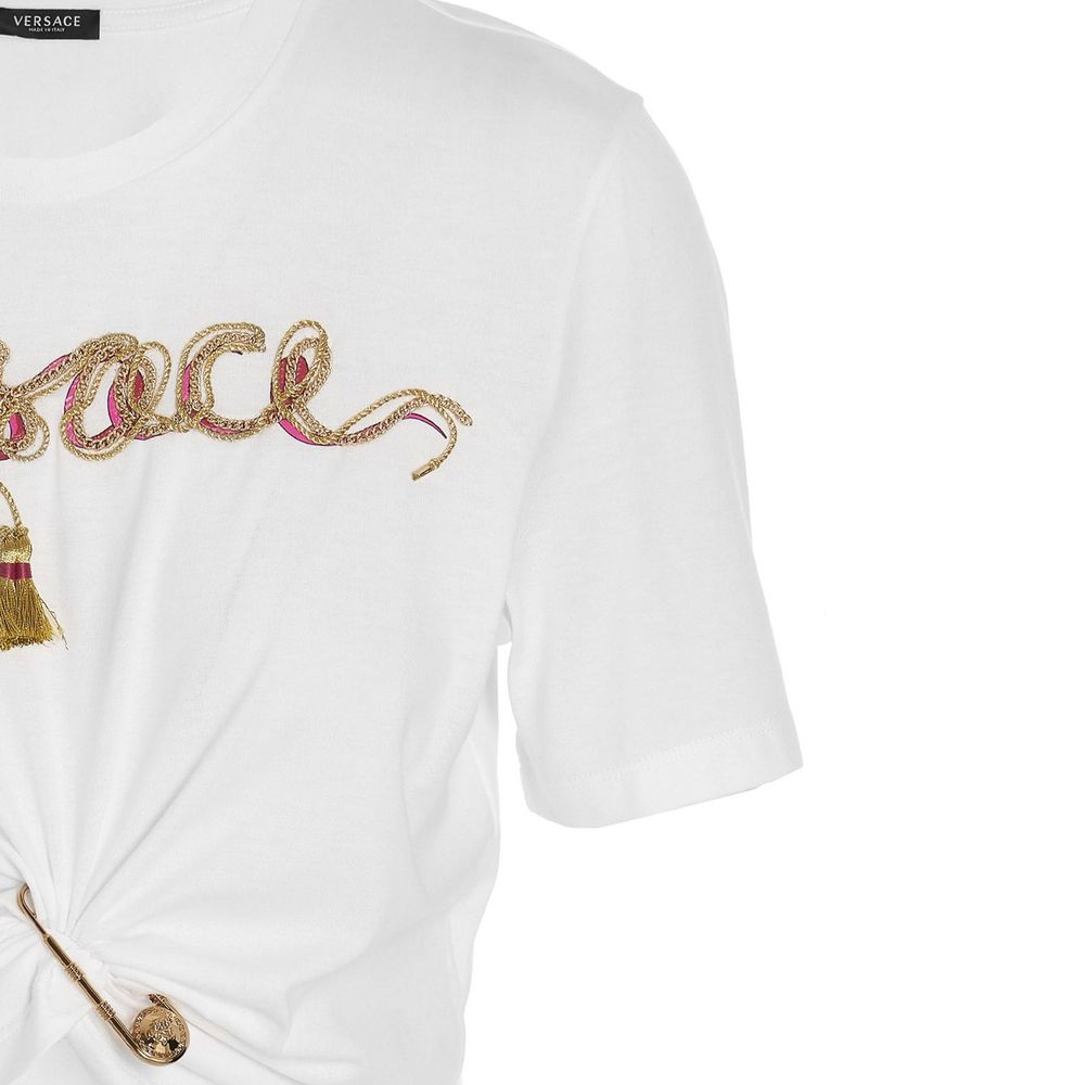 White Cotton Cropped T-Shirt