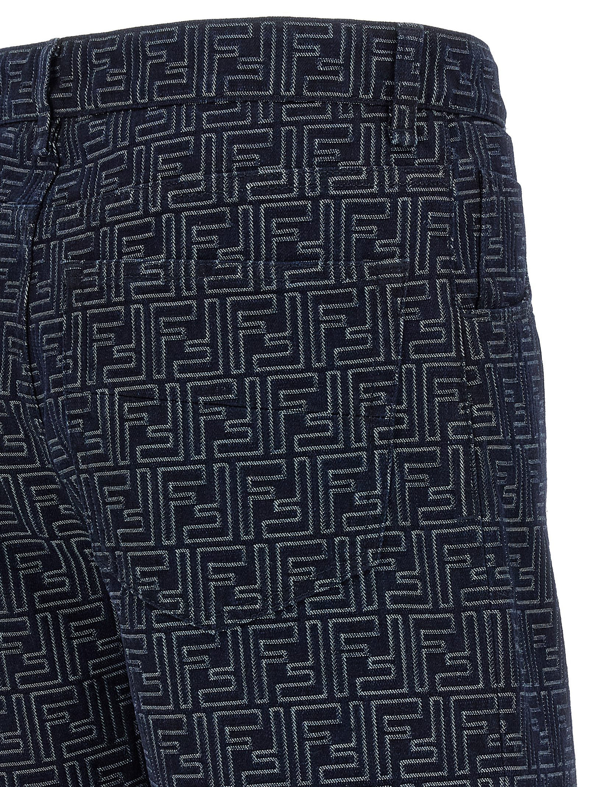 Fendi Blue Cotton Bermuda Shorts