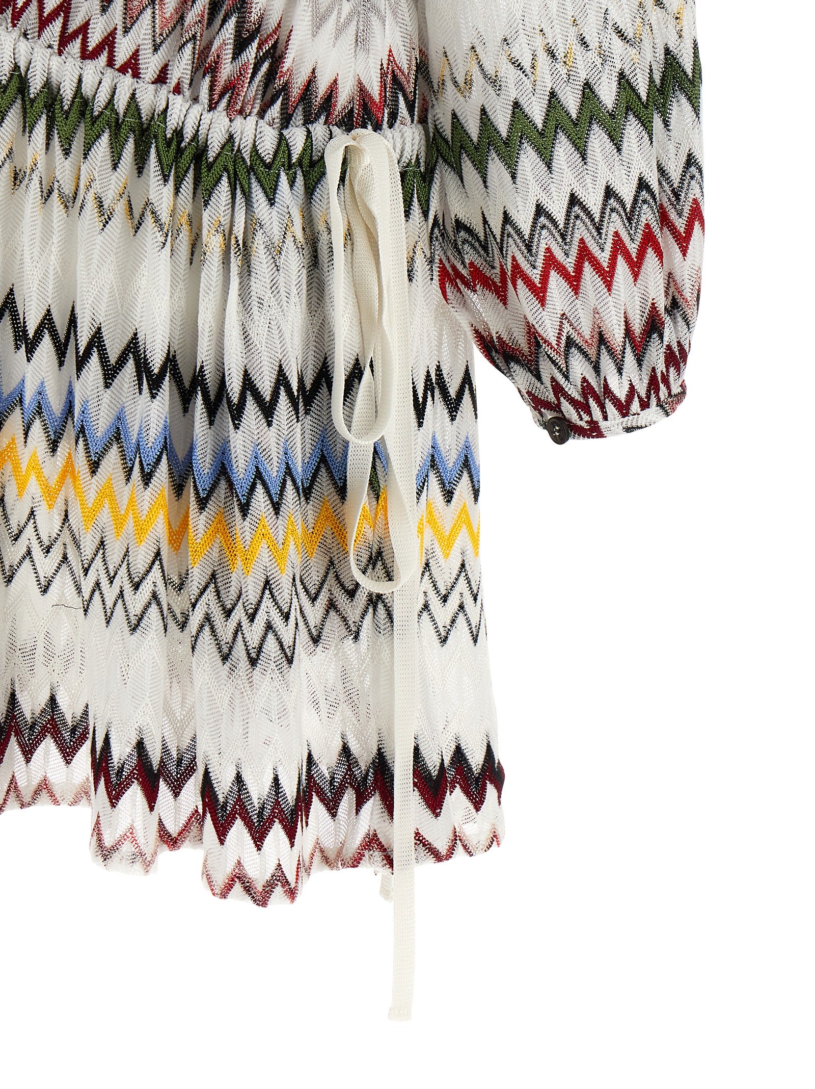 MISSONI White Viscose Cotton Mini Dress