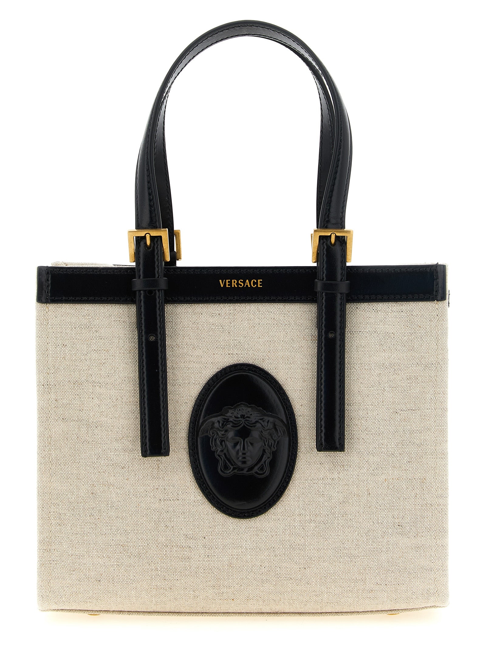 Versace Tragetasche aus beigem Leinen