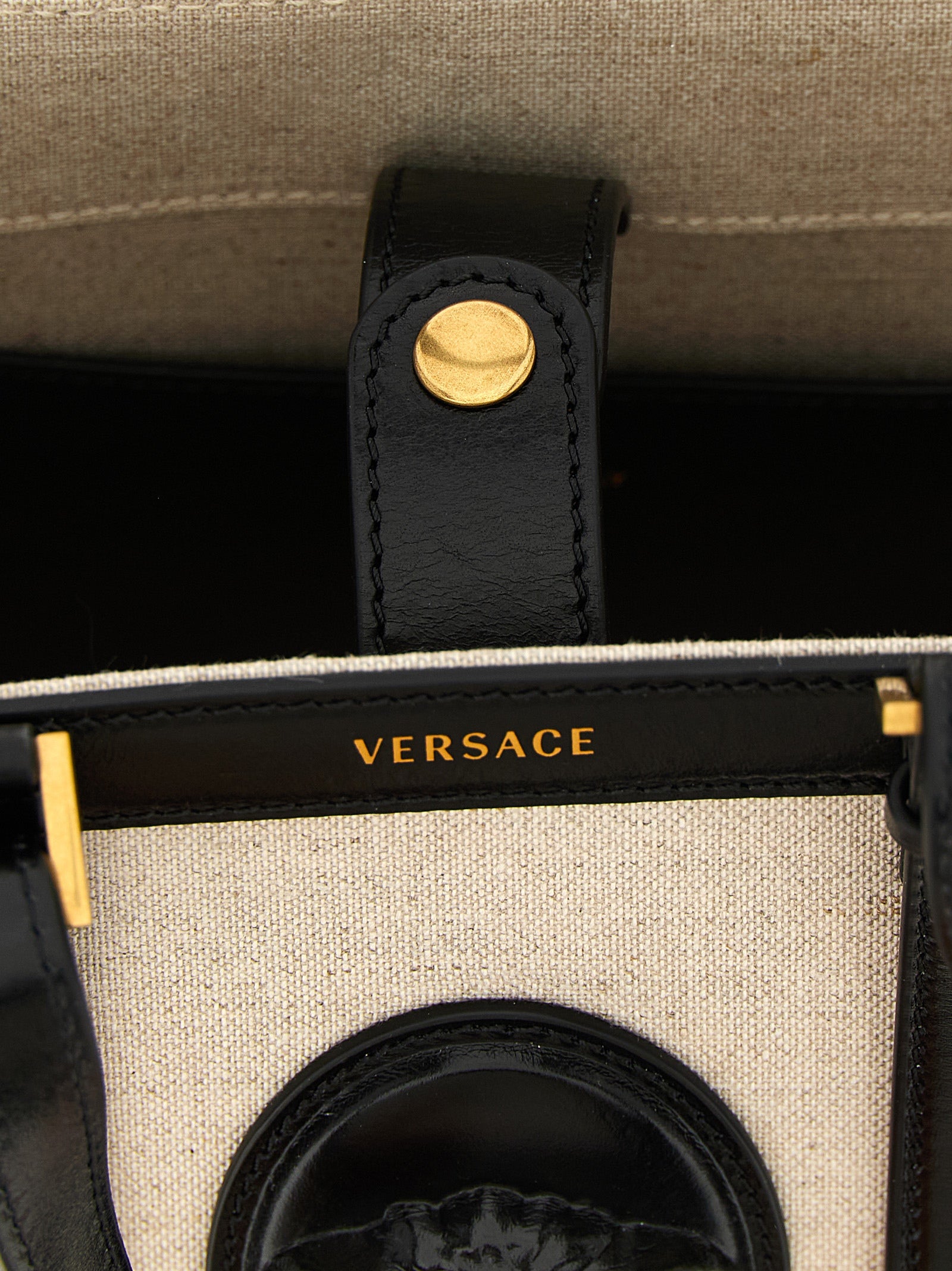 Versace Tragetasche aus beigem Leinen